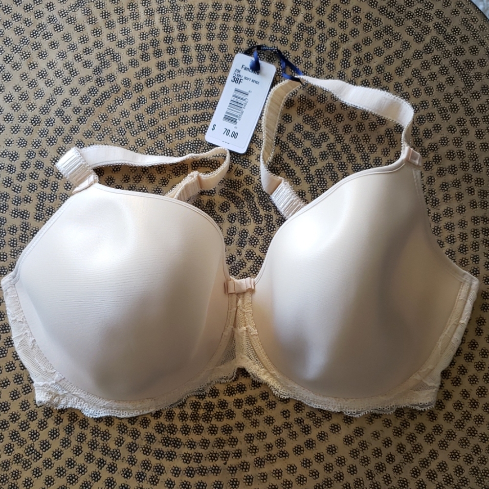 Fantasie plunge Zoe bra 38F soft beige NWT
